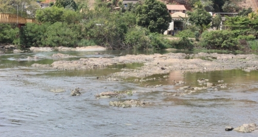 Rio Pomba baixou drasticamente
