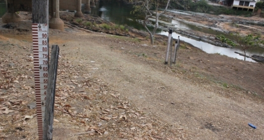 Rio Pomba baixou drasticamente