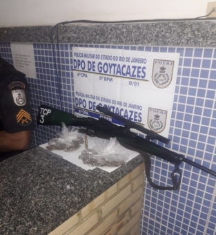 Fuzil encontrado dentro de casa em Goitacazes 
