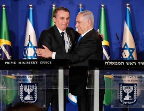 Presidente da República, Jair Bolsonaro, e o primeiro ministro de Israel, Benjamin Netanyahu 