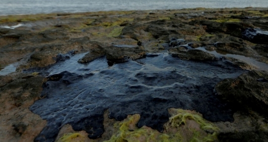 Mancha de óleo na praia de Pontal do Coruripe, em Alagoas 