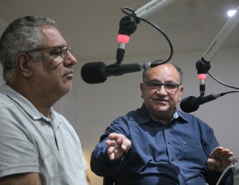 Abdu e Dante no estúdio da Folha FM 98,3