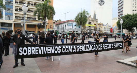Protesto por retomada de eventos (Fotos: Rodrigo Silveira)