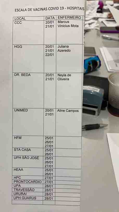 Escala circulou nas redes sociais