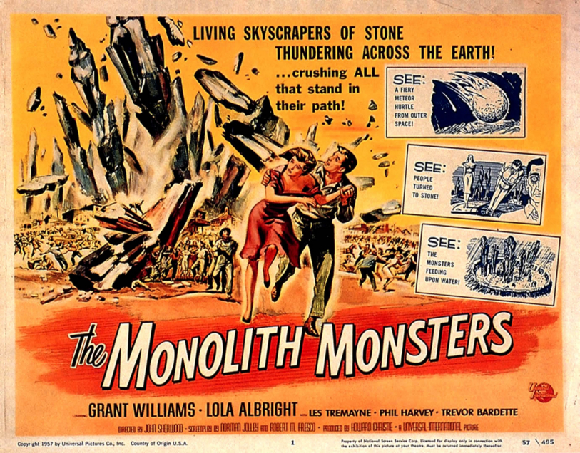 Cartaz de divulgação do filme 'The Monolith Monsters'