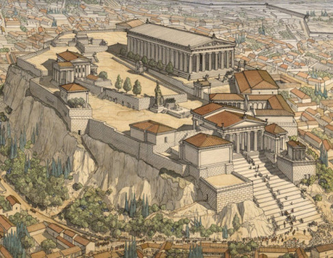 Atenas,  no período Arcaico, séculos VII – VI a.C., onde a sociedade da cidade era divida em castas: Eupátridas, Georgóis, Demiúrgos, Metecos e Escravos