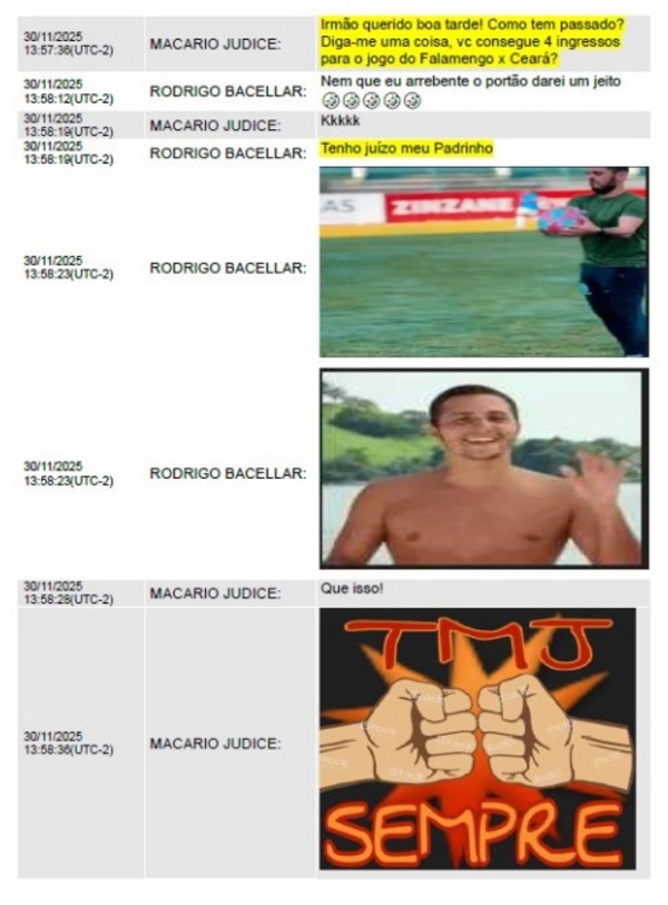 Conversas entre Bacellar e Mac�rio