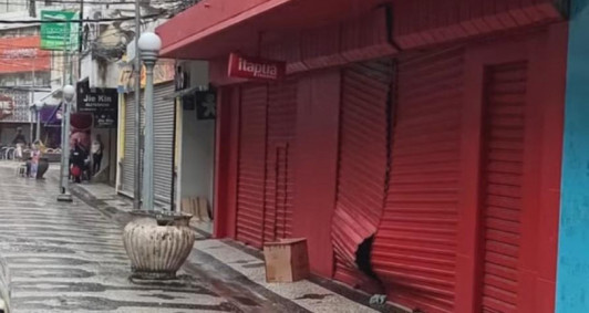 Loja arrombada no Centro