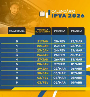 Calend&aacute;rio de pagamento do IPVA