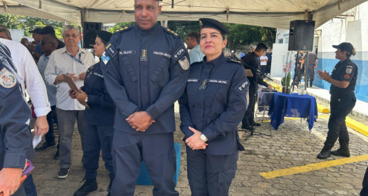 Coronel Olavo e tenente-coronel Renata Guedes