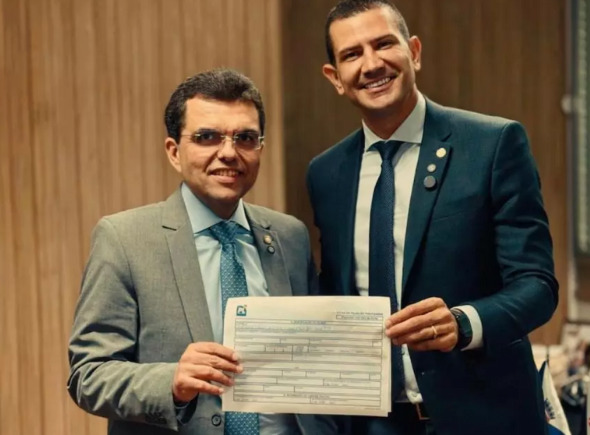 Deputado estadual Chico Machado e Douglas Ruas, pr&eacute;-candidato ao governo