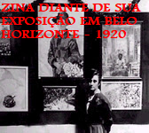 Zina diante de exposição sua em Belo Horizonte, 1920