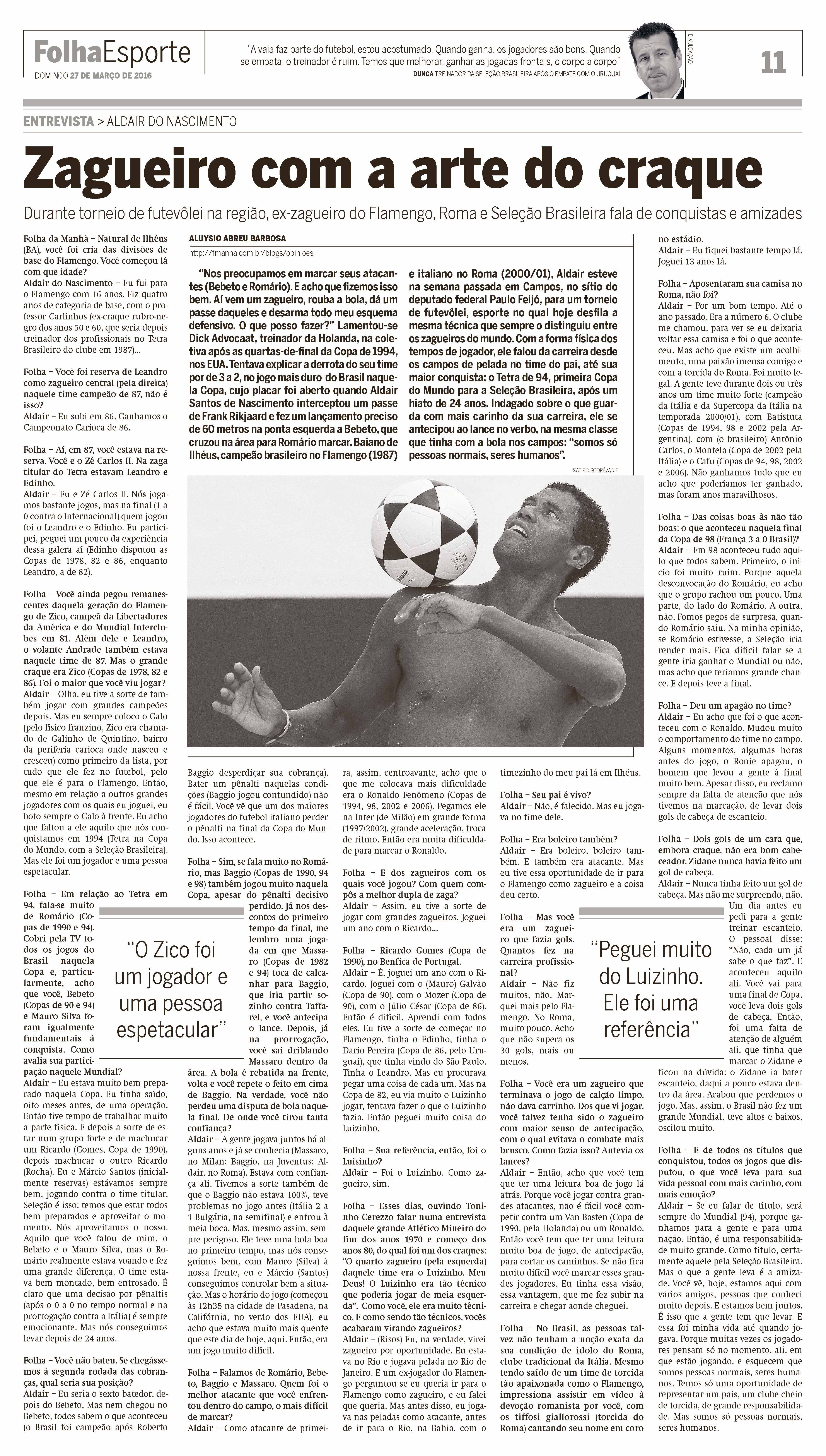 Página 11 da edição de hoje (27/03) da Folha