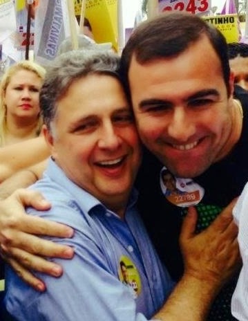 Garotinho e André Longobardi, marido da juíza Elizabeth Franco Longobardi (foto: reprodução)