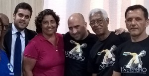 Rafael Diniz , Heloisa Landim, Maurcio Calomeni (Presidente da APEF Norte/Noroeste) Celby Santos e Christovam Bayer (Gestor do CREF em Campos).