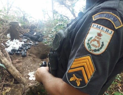 Material apreendido em Campos