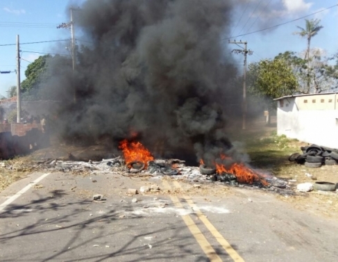 Protesto na localidade de Quilombo 