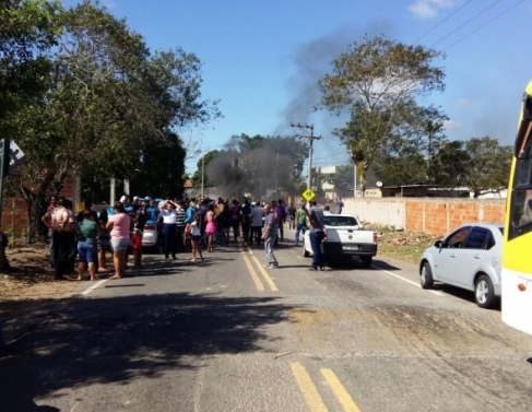 Protesto na localidade de Quilombo 