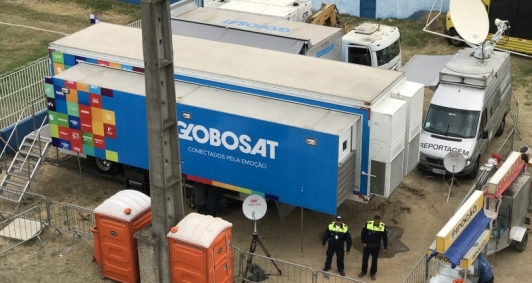 Unidade m&oacute;vel da Globosat