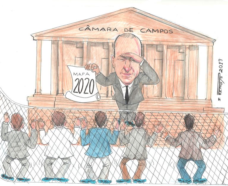 Charge de Jos&eacute; Renato publicada na Folha dia 4 de abril