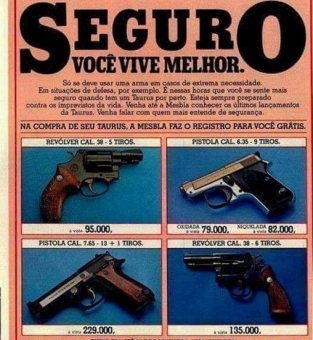 An&uacute;ncio de armas de fogo da loja Mesbla na d&eacute;cada de 80