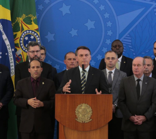 O presidente da Repblica, Jair Bolsonaro, faz Pronunciamento no Palcio do Planalto