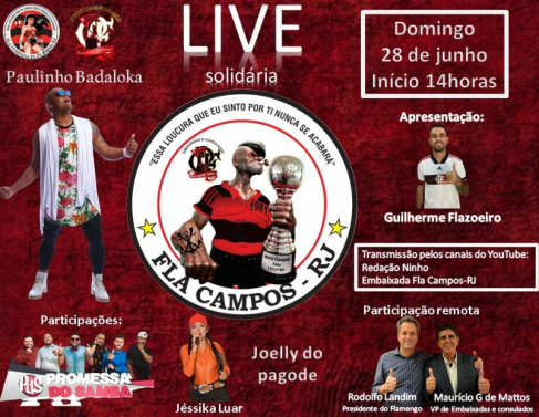 Live de domingo terá participações de presidente e vice do Flamengo