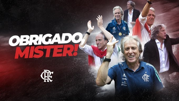Imagem de agradecimento publicada pelo Flamengo nas redes sociais