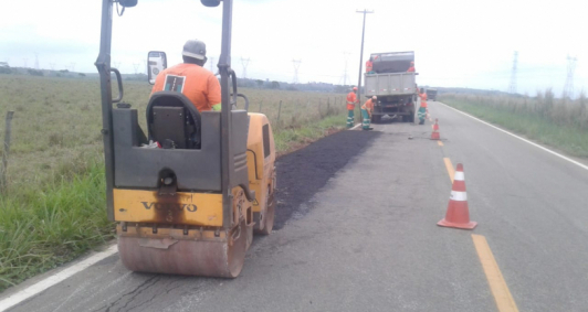 Manuten&ccedil;&atilde;o do pavimento na RJ 208