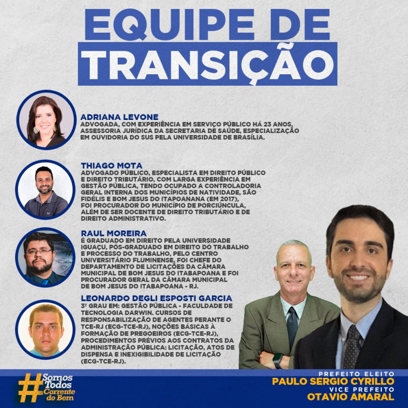 Equipe de Transi&ccedil;&atilde;o