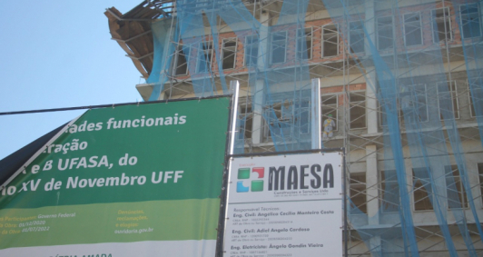 Obra retomada na UFF (Fotos: Genilson Pessanha)