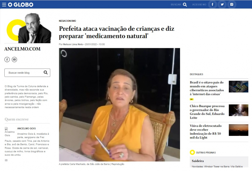 Assunto foi parar no jornal O Globo