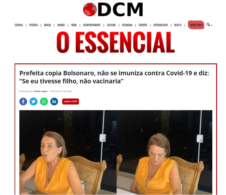 Diário do Centro do Mundo comparou Carla com Bolsonaro