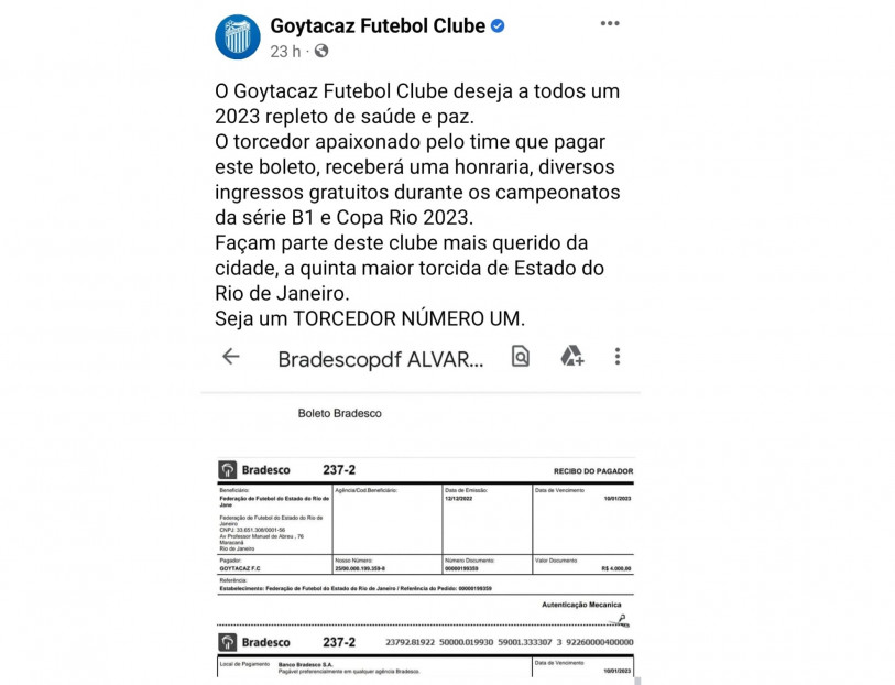 Postagem foi feita nessa quinta, no Facebook