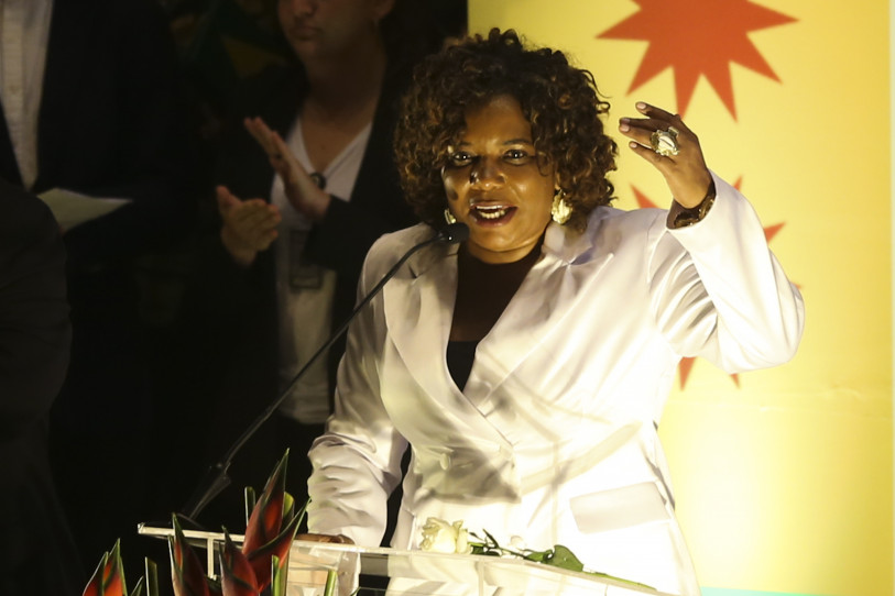 Margareth Menezes em sua posse como ministra