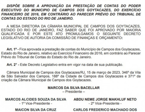 Publicação no Diário Oficial