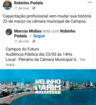 Robinho Pedala j&aacute; atuou com Helinho em seu gabinete