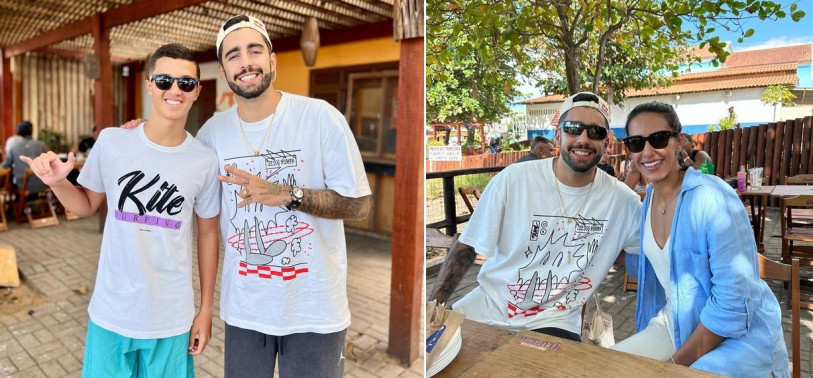 Pedro Scooby posa para fotos em Atafona