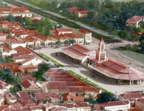 Reprodução do antigo Mercado Municipal  em Campos, construído no início doas anos 1920.