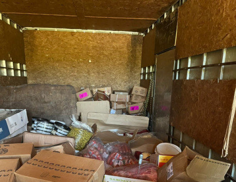 Carne apreendida em caminho