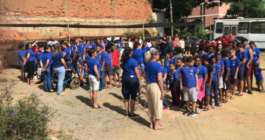 Simulado de desocupao na Apae (Fotos: Divulgao)