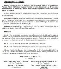 Ato foi revogado pela Mesa Diretora 