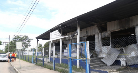 Policlínica da PM após incêndio 