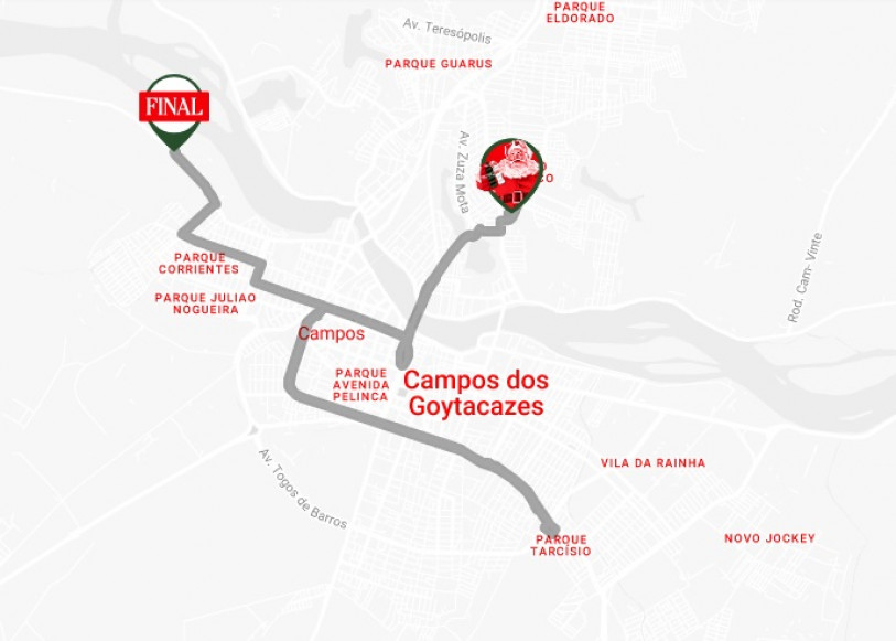 Trajeto vai começar no Guarus Plaza Shopping e terminar na sede da Coca