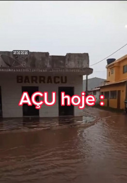 Ruas do A&ccedil;u alagadas nesta quinta-feira (4)