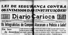 Capa do Jornal Diário Carioca de 17 de agosto de 1937.