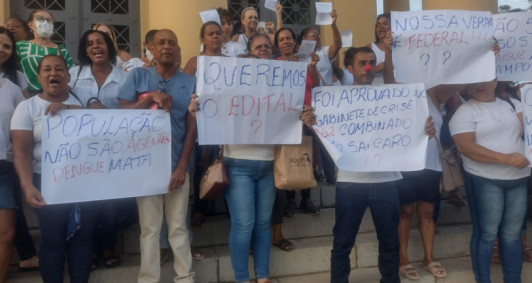 Agentes de endemias protestam (Fotos: Rodrigo Silveira)