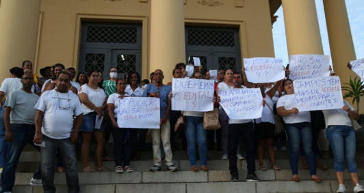 Agentes de endemias protestam (Fotos: Rodrigo Silveira)