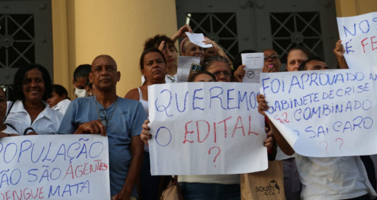 Agentes de endemias protestam (Fotos: Rodrigo Silveira)