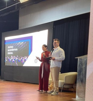 Lucas Barbosa e Paula Martins idealizadores do Spot Conteúdo 